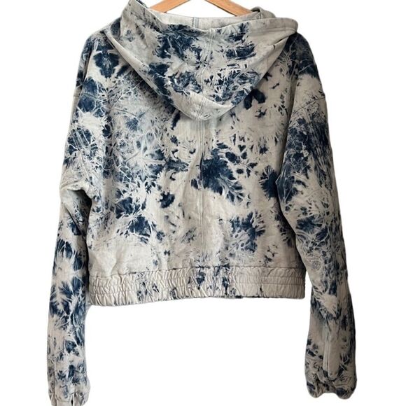Blank NYC Blue Tie Dye Long Sleeve Zip Up Hoodie Jacket Size Large NWT - Picture 2 of 14